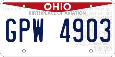 OH license plate GPW4903