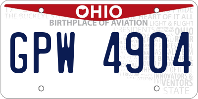 OH license plate GPW4904