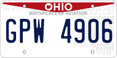 OH license plate GPW4906