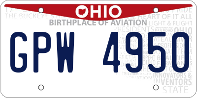 OH license plate GPW4950