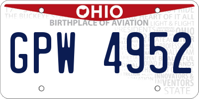 OH license plate GPW4952