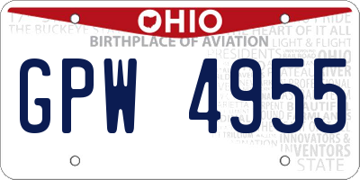 OH license plate GPW4955