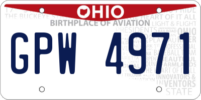 OH license plate GPW4971