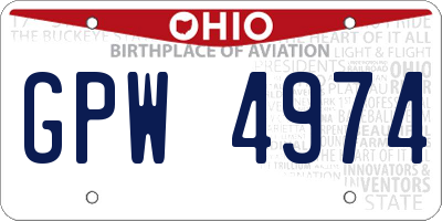 OH license plate GPW4974