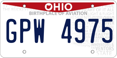 OH license plate GPW4975