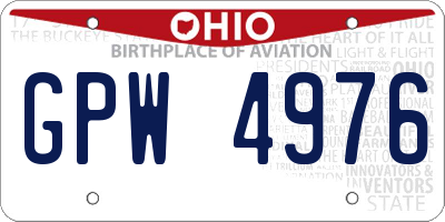 OH license plate GPW4976