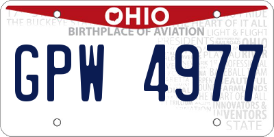 OH license plate GPW4977