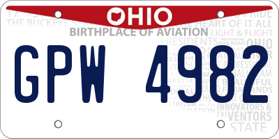 OH license plate GPW4982