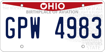 OH license plate GPW4983