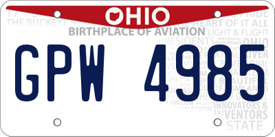 OH license plate GPW4985