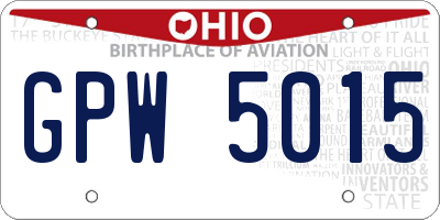 OH license plate GPW5015