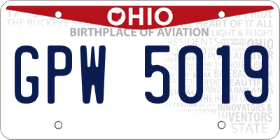 OH license plate GPW5019