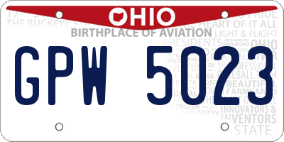OH license plate GPW5023