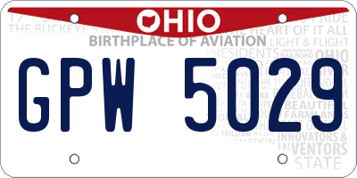 OH license plate GPW5029