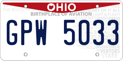 OH license plate GPW5033