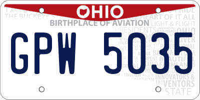 OH license plate GPW5035
