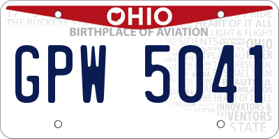 OH license plate GPW5041