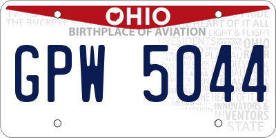 OH license plate GPW5044