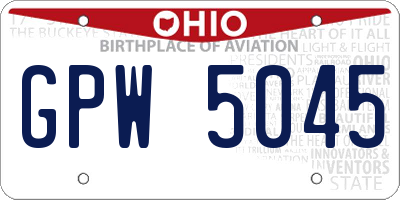 OH license plate GPW5045