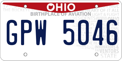 OH license plate GPW5046