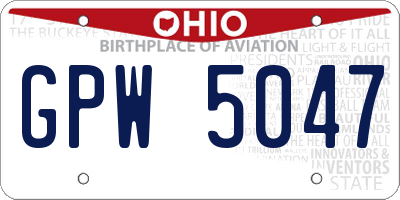 OH license plate GPW5047