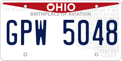 OH license plate GPW5048