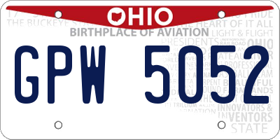 OH license plate GPW5052