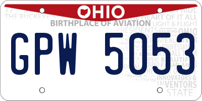 OH license plate GPW5053