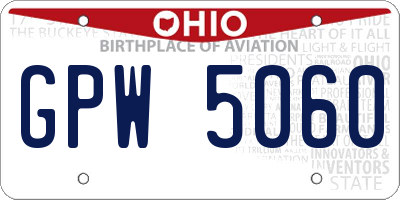 OH license plate GPW5060