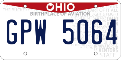 OH license plate GPW5064