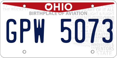 OH license plate GPW5073