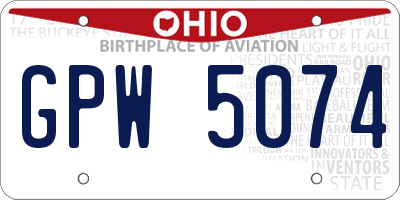 OH license plate GPW5074