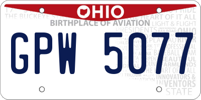 OH license plate GPW5077
