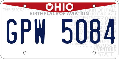 OH license plate GPW5084