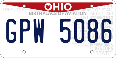 OH license plate GPW5086