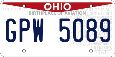 OH license plate GPW5089