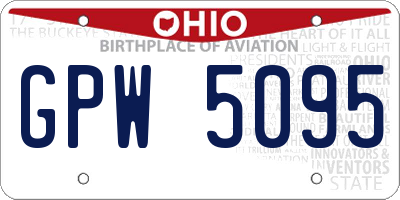OH license plate GPW5095