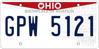 OH license plate GPW5121