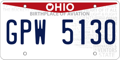 OH license plate GPW5130