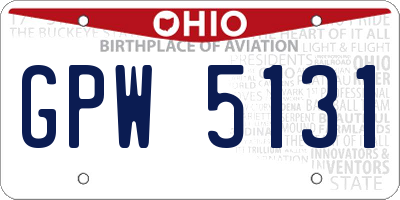 OH license plate GPW5131