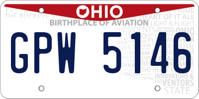 OH license plate GPW5146