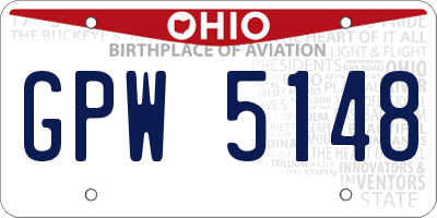 OH license plate GPW5148