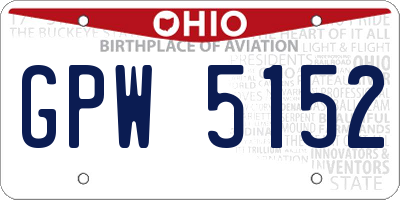 OH license plate GPW5152