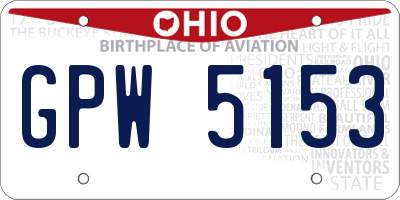 OH license plate GPW5153