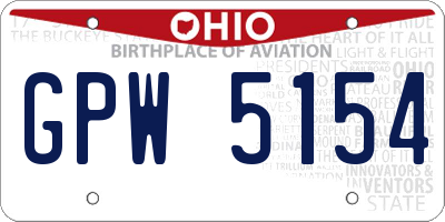 OH license plate GPW5154