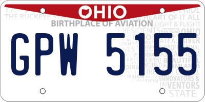 OH license plate GPW5155