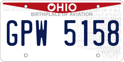 OH license plate GPW5158