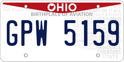 OH license plate GPW5159