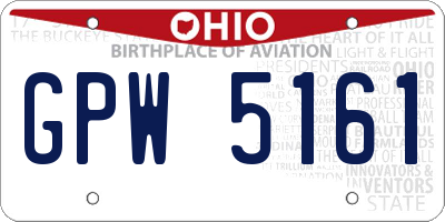 OH license plate GPW5161
