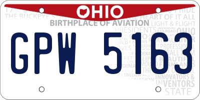 OH license plate GPW5163